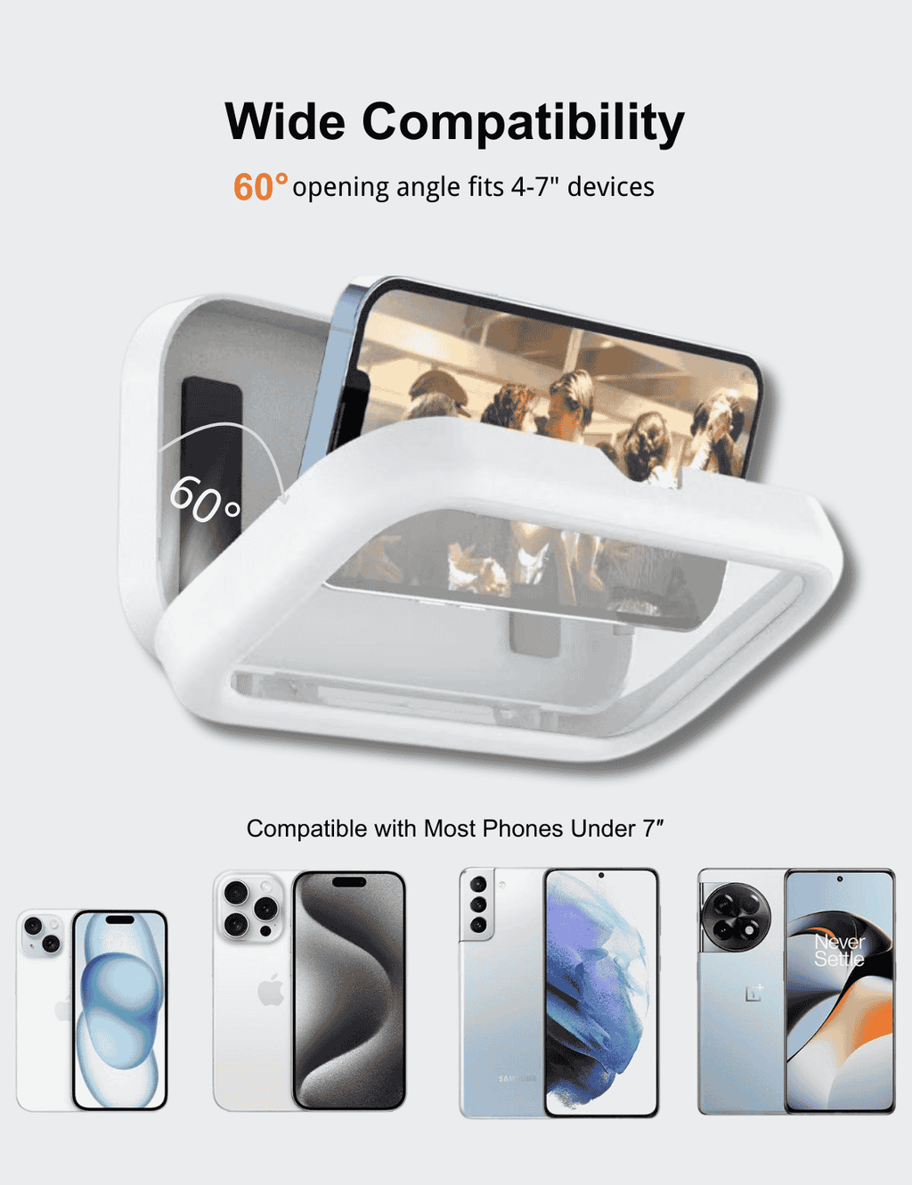 Gooditec Waterproof Shower Phone Holder, 360° Rotating Wall Mount Phone Case for Bathroom & Kitchen, IPX6 Splash-Proof, No-Drill Adhesive, Fits 4–7 Inch Smartphones