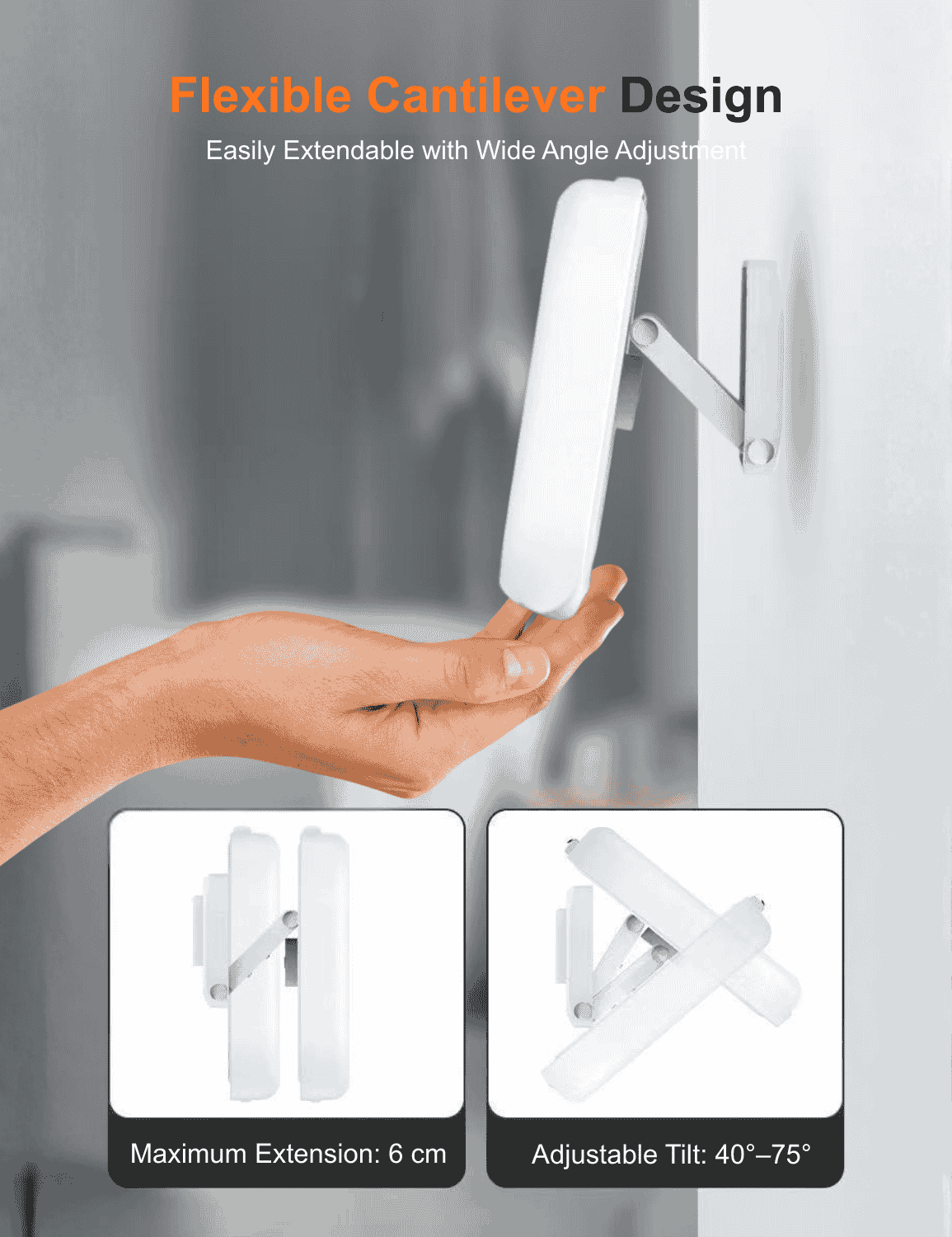 Gooditec Waterproof Shower Phone Holder, 360° Rotating Wall Mount Phone Case for Bathroom & Kitchen, IPX6 Splash-Proof, No-Drill Adhesive, Fits 4–7 Inch Smartphones