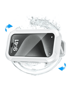 Gooditec Waterproof Shower Phone Holder, 360° Rotating Wall Mount Phone Case for Bathroom & Kitchen, IPX6 Splash-Proof, No-Drill Adhesive, Fits 4–7 Inch Smartphones