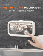 Gooditec Waterproof Shower Phone Holder, 360° Rotating Wall Mount Phone Case for Bathroom & Kitchen, IPX6 Splash-Proof, No-Drill Adhesive, Fits 4–7 Inch Smartphones