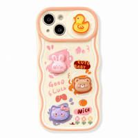 Cheese Bear Sliding Window Soft Phone Case for iPhone 11, 14, 15, 16 Pro Max