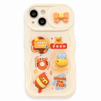Cheese Bear Sliding Window Soft Phone Case for iPhone 11, 14, 15, 16 Pro Max