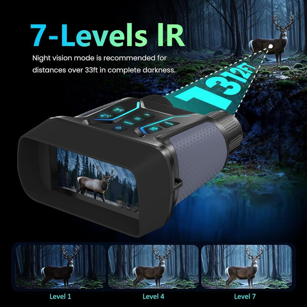 GOODITEC 2183 4K Digital Night Vision Monocular | 400m Full-Dark View | 4.5" Large Display | 8X Zoom