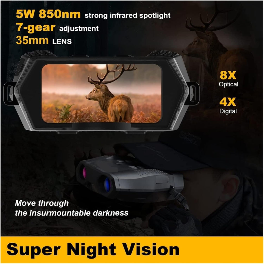 GOODITEC 5100 Digital Night Vision Scope | 600m Full-Dark View | 4X Zoom | 2.5" Display