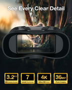 GOODITEC 3280 4K Digital Night Vision Monocular | 500m Full-Dark Range | 3.2" Display | 1000m Starlight