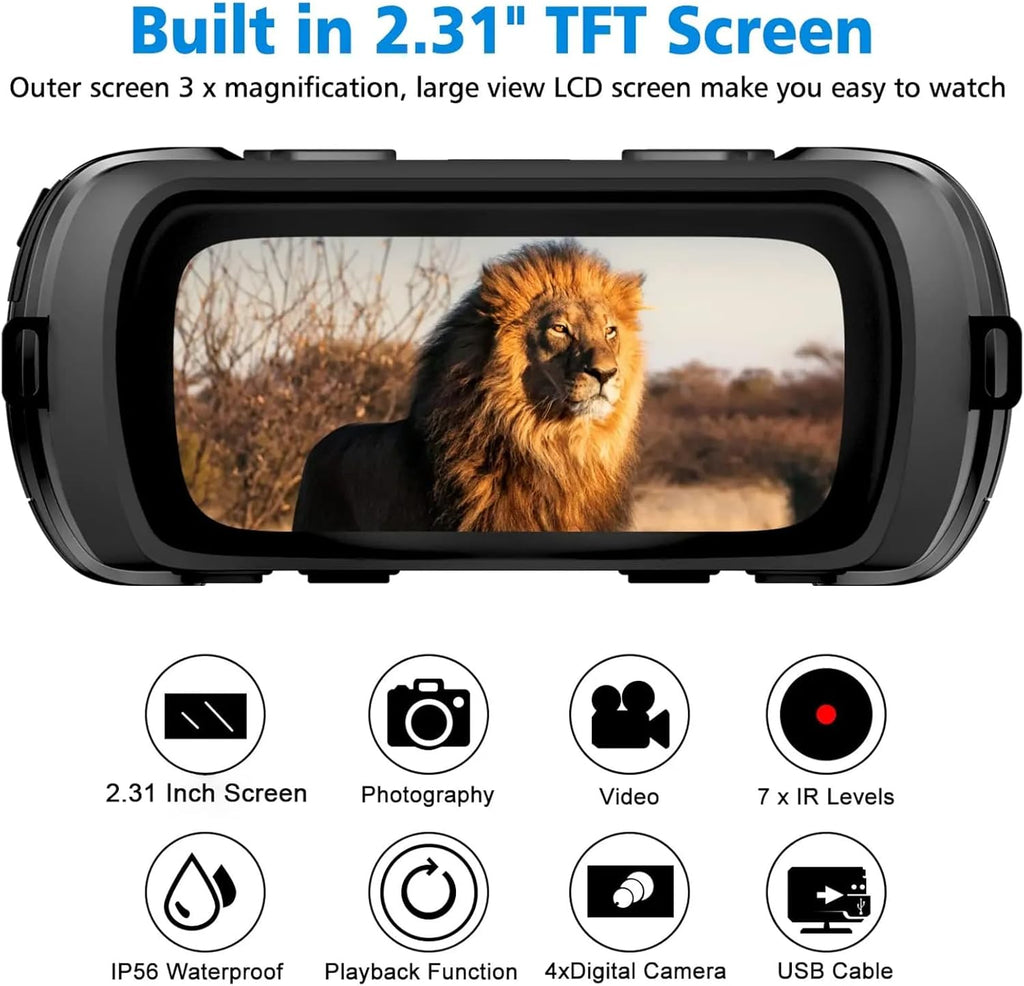 GOODITEC 3180 Digital Night Vision Monocular | 300m Full-Dark View | 2.31" TFT Screen