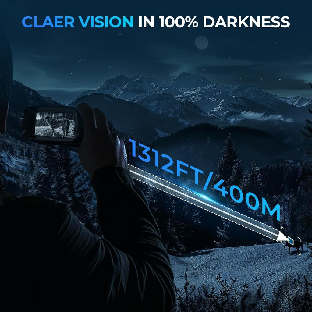 GOODITEC 8161 4K Dual-Light Night Vision Goggles | 400m Full-Dark Range | White/IR Dual Mode | 2.7" Display