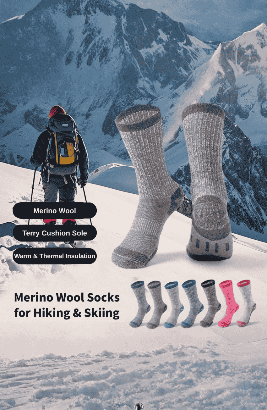 GOODITEC Merino Wool Thermal Hiking Socks for Night Vision Outdoor Activities