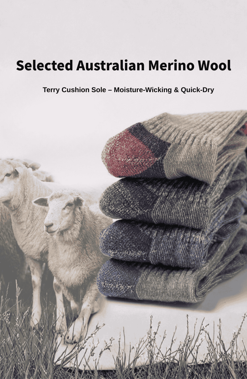 GOODITEC Merino Wool Thermal Hiking Socks for Night Vision Outdoor Activities