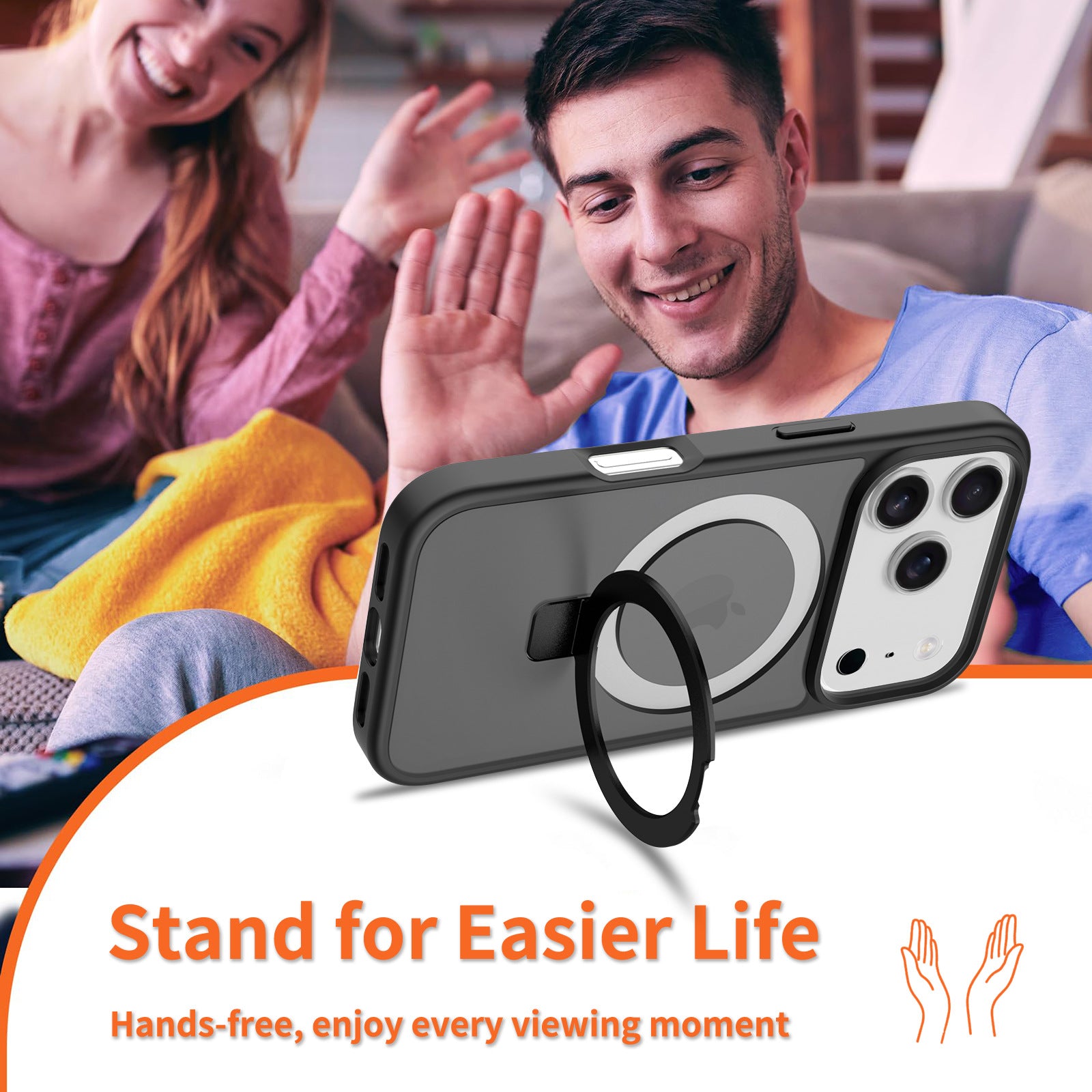 Gooditec Magnetic Kickstand Case, Matte Shockproof Design for iPhone Pro Max