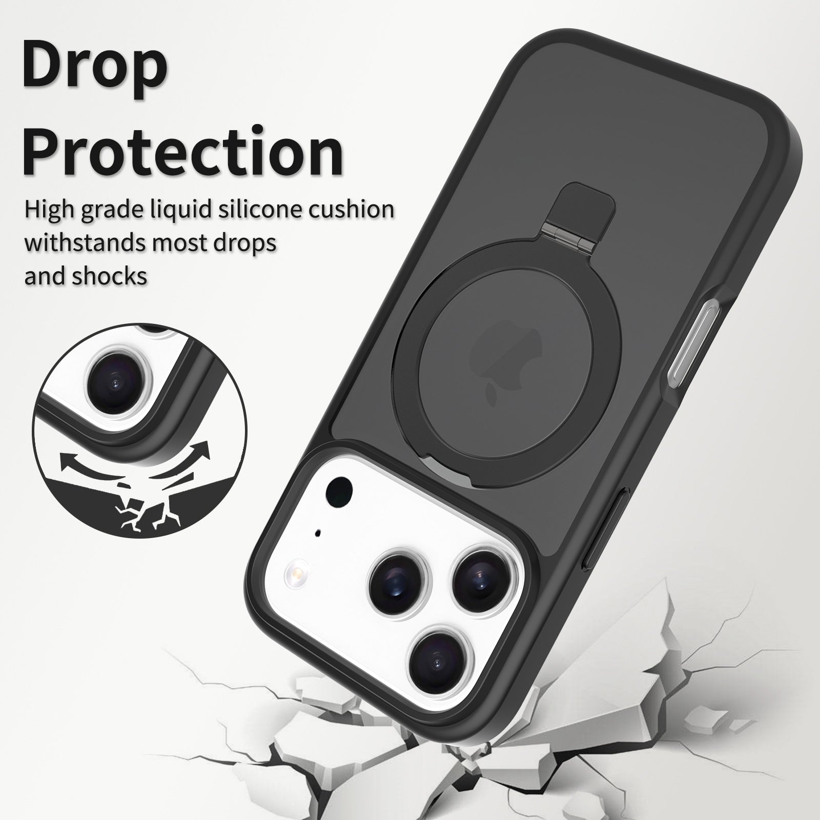 Gooditec Magnetic Kickstand Case, Matte Shockproof Design for iPhone Pro Max