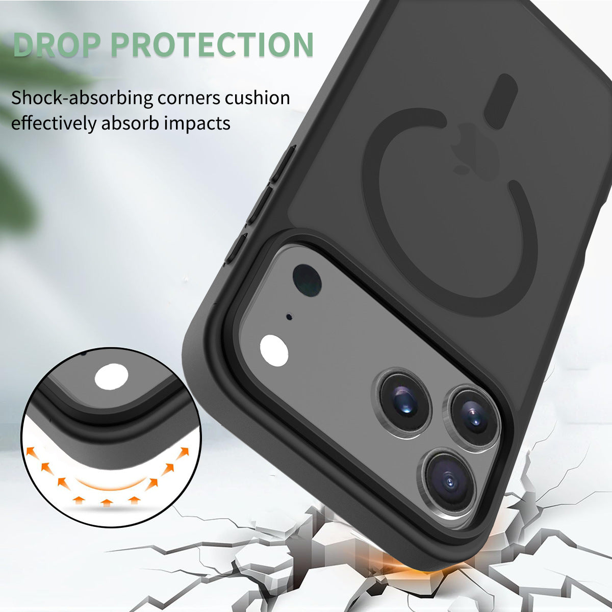 Gooditec Magnetic Matte Shockproof Case Compatible with iPhone Pro Max Series