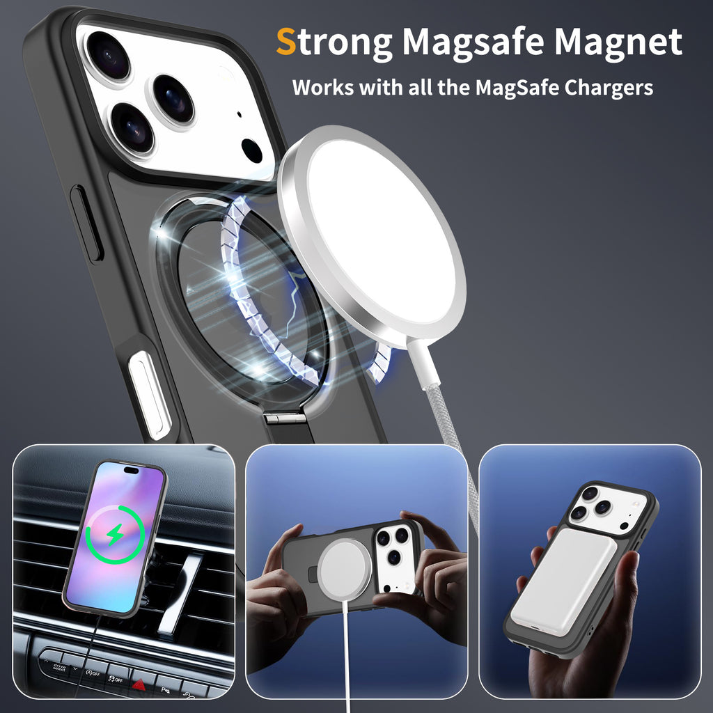 Gooditec Magnetic Kickstand Case, Matte Shockproof Design for iPhone Pro Max