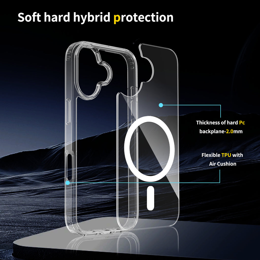 Gooditec Magnetic Clear Protective Case, TPU + PC for iPhone 17 Pro Max