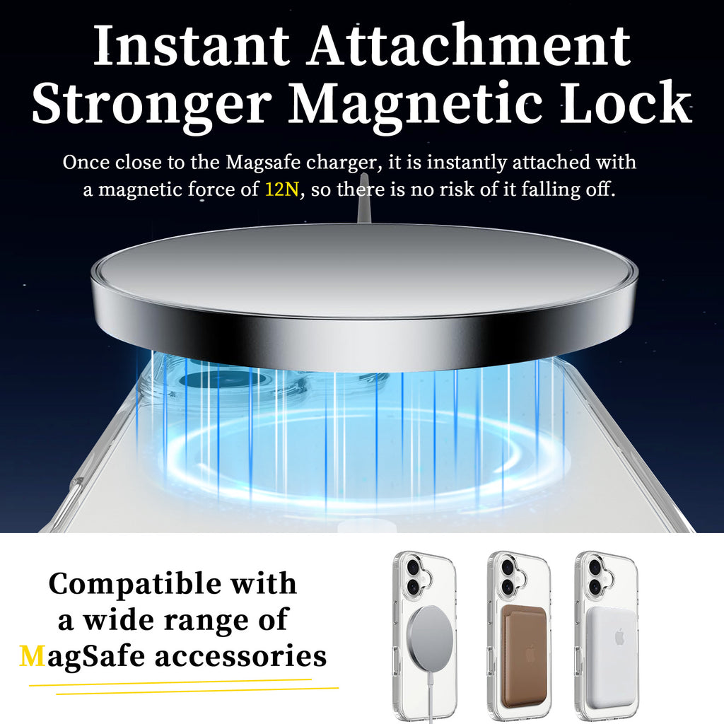 Gooditec Magnetic Clear Protective Case, TPU + PC for iPhone 17 Pro Max