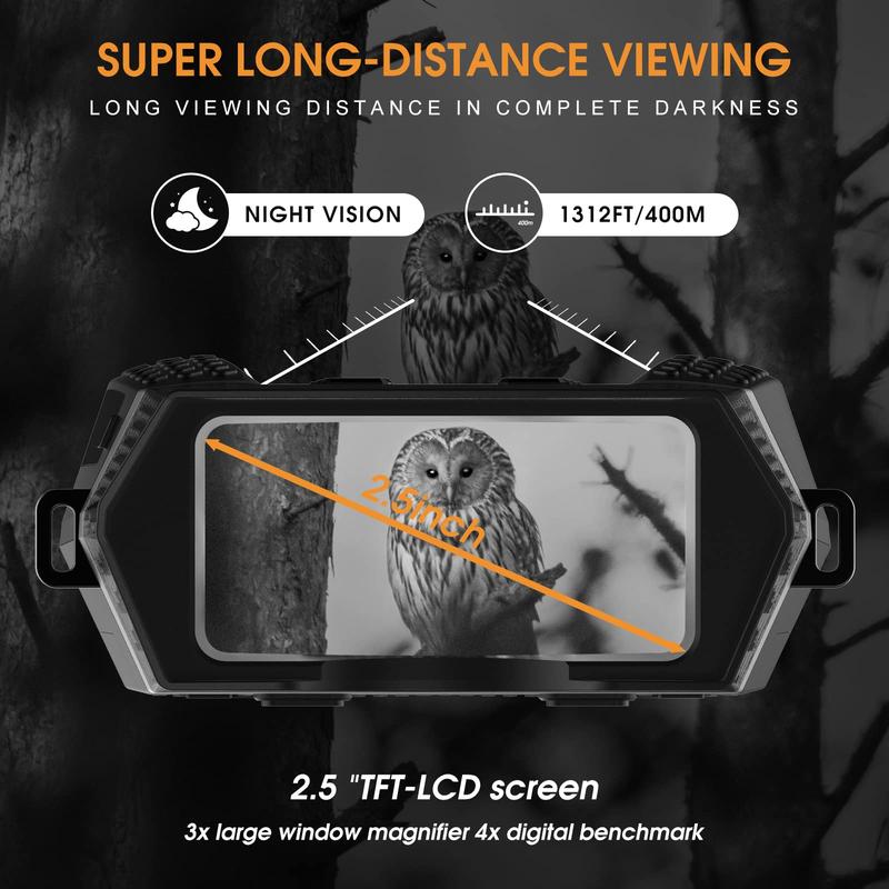 GOODITEC 5100 Digital Night Vision Scope | 600m Full-Dark View | 4X Zoom | 2.5" Display